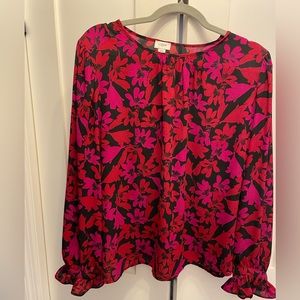 Set - J. Crew Factory Red & Pink Top 2X & Matching Headband